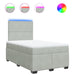 Pat box spring cu saltea, gri deschis, 120x190 cm, catifea - WALTI WALTI