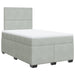 Pat box spring cu saltea, gri deschis, 120x190 cm, catifea - WALTI WALTI