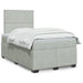 Pat box spring cu saltea, gri deschis, 120x190 cm, catifea - WALTI WALTI