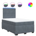 Pat box spring cu saltea, gri închis, 120x190 cm, catifea - WALTI WALTI