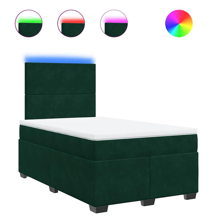 Pat box spring cu saltea, verde închis, 120x190 cm, catifea - WALTI WALTI