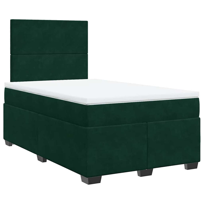 Pat box spring cu saltea, verde închis, 120x190 cm, catifea - WALTI WALTI