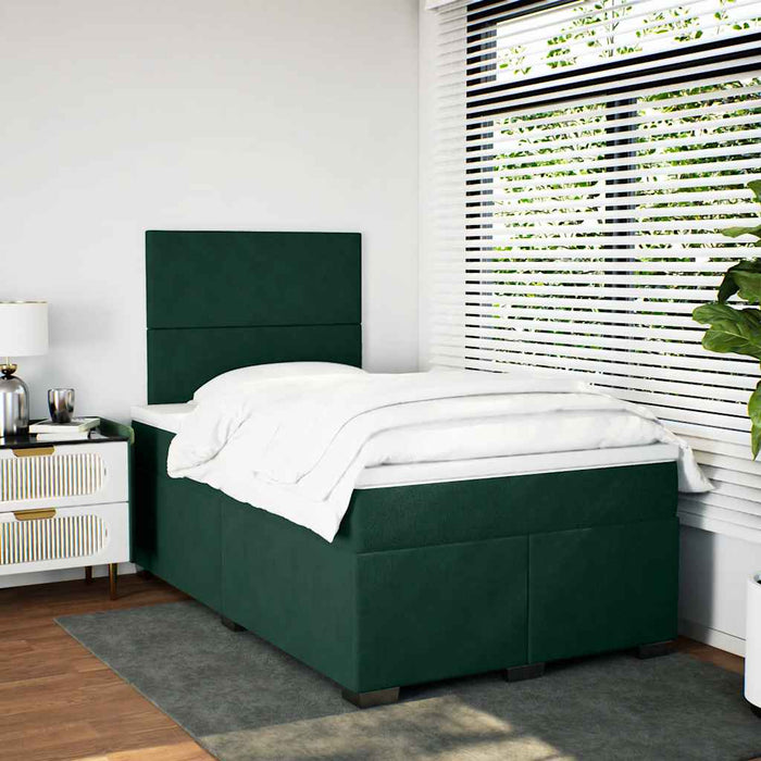 Pat box spring cu saltea, verde închis, 120x190 cm, catifea - WALTI WALTI