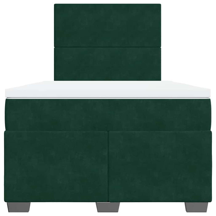 Pat box spring cu saltea, verde închis, 120x190 cm, catifea - WALTI WALTI