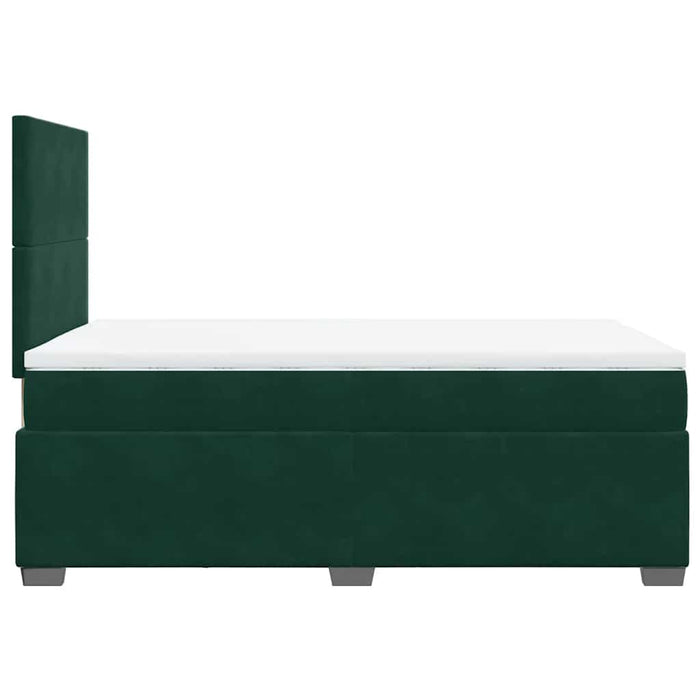 Pat box spring cu saltea, verde închis, 120x190 cm, catifea - WALTI WALTI