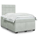 Pat box spring cu saltea, gri deschis, 120x190 cm, catifea - WALTI WALTI