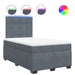 Pat box spring cu saltea, gri închis, 120x190 cm, catifea - WALTI WALTI