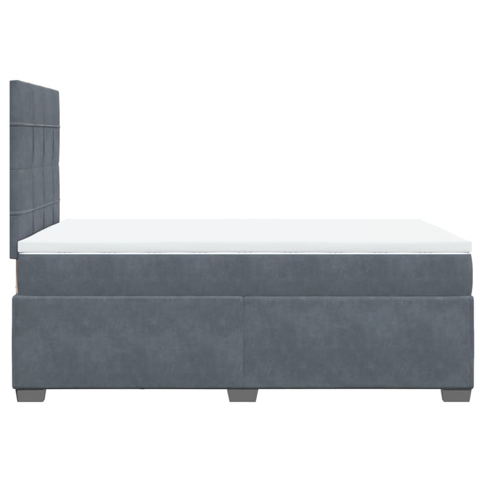 Pat box spring cu saltea, gri închis, 120x190 cm, catifea - WALTI WALTI