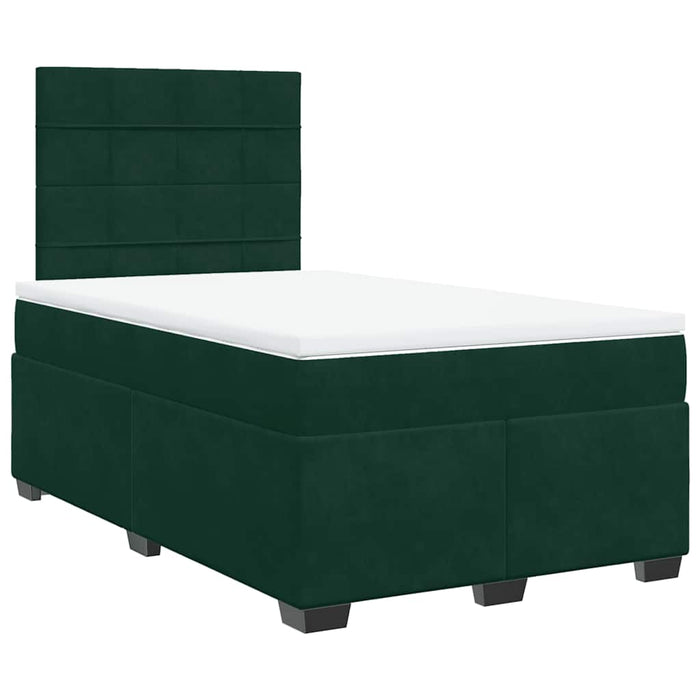 Pat box spring cu saltea, verde închis, 120x190 cm, catifea - WALTI WALTI