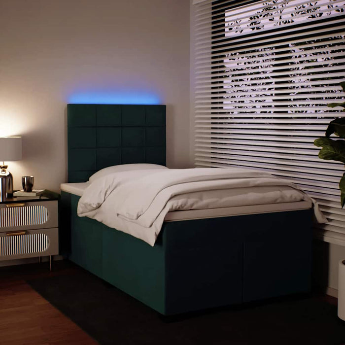 Pat box spring cu saltea, verde închis, 120x190 cm, catifea - WALTI WALTI
