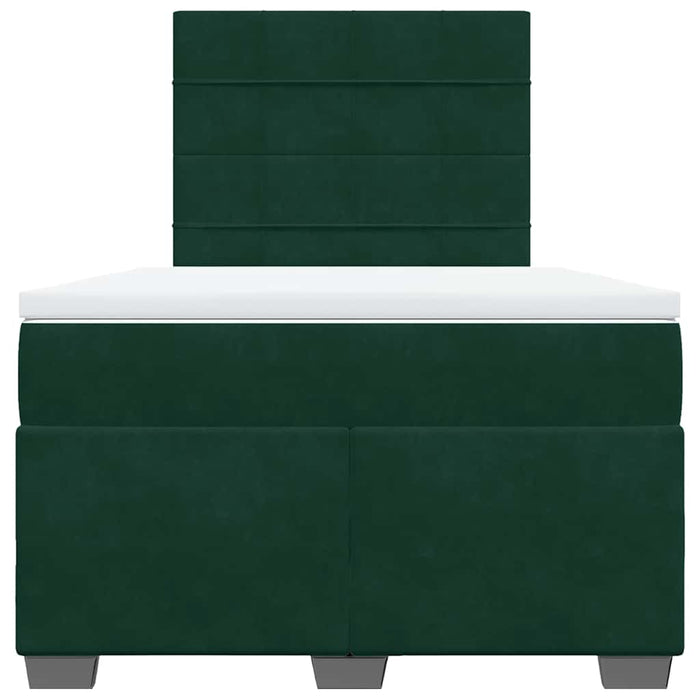 Pat box spring cu saltea, verde închis, 120x190 cm, catifea - WALTI WALTI