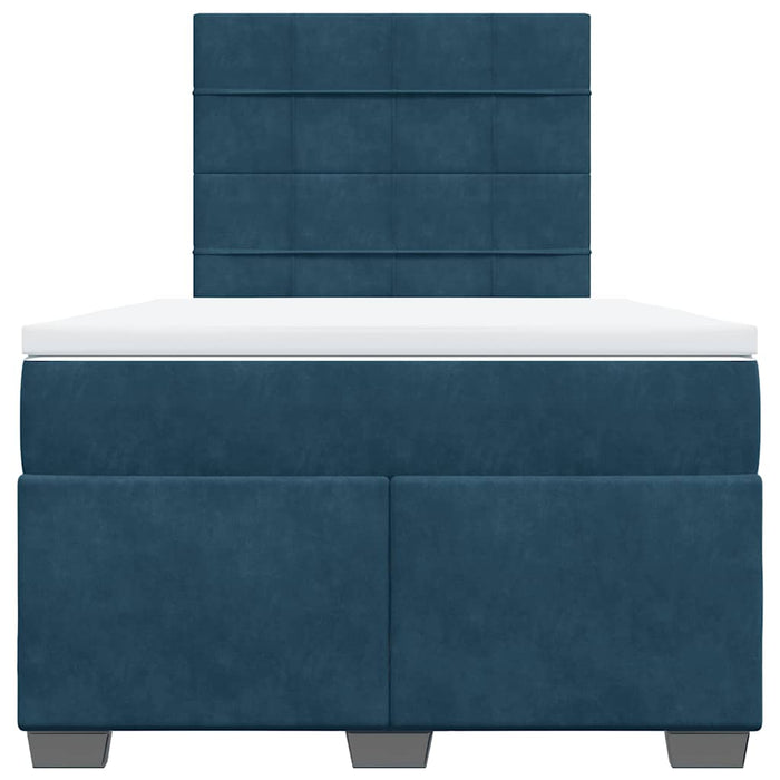 Pat box spring cu saltea, albastru, 120x190 cm, catifea - WALTI WALTI