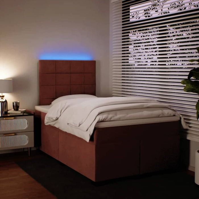 Pat box spring cu saltea, negru, 120x190 cm, catifea - WALTI WALTI