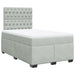 Pat box spring cu saltea, gri deschis, 120x190 cm, catifea - WALTI WALTI