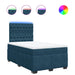 Pat box spring cu saltea, albastru, 120x190 cm, catifea - WALTI WALTI