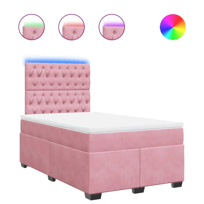 Pat box spring cu saltea, negru, 120x190 cm, catifea - WALTI WALTI