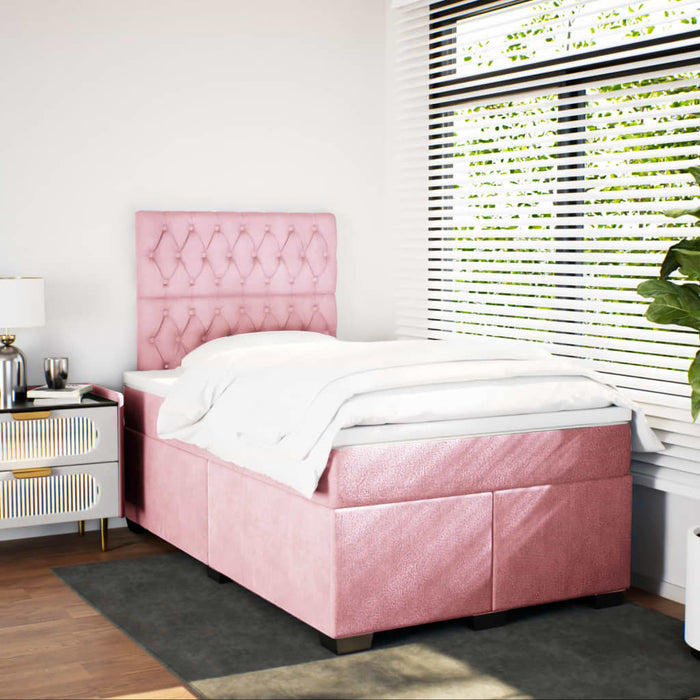 Pat box spring cu saltea, negru, 120x190 cm, catifea - WALTI WALTI