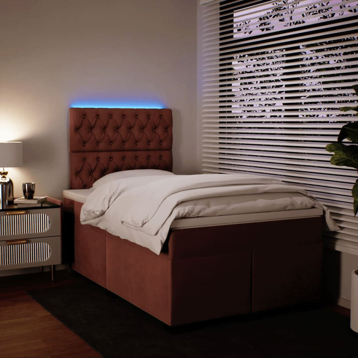 Pat box spring cu saltea, negru, 120x190 cm, catifea - WALTI WALTI