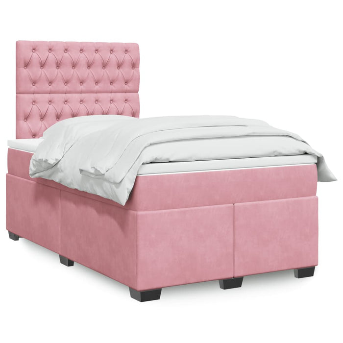 Pat box spring cu saltea, negru, 120x190 cm, catifea - WALTI WALTI
