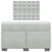 Pat box spring cu saltea, gri deschis, 120x190 cm, catifea - WALTI WALTI