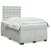 Pat box spring cu saltea, gri deschis, 120x190 cm, catifea - WALTI WALTI
