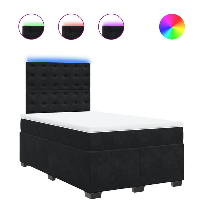 Pat box spring cu saltea, negru, 120x190 cm, catifea - WALTI WALTI