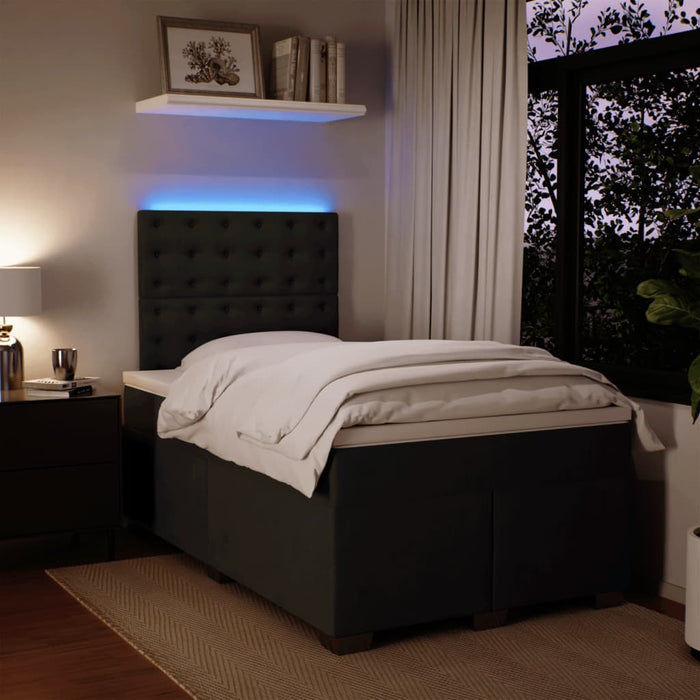 Pat box spring cu saltea, negru, 120x190 cm, catifea - WALTI WALTI