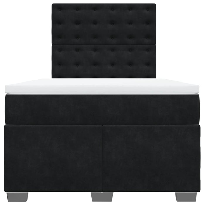 Pat box spring cu saltea, negru, 120x190 cm, catifea - WALTI WALTI