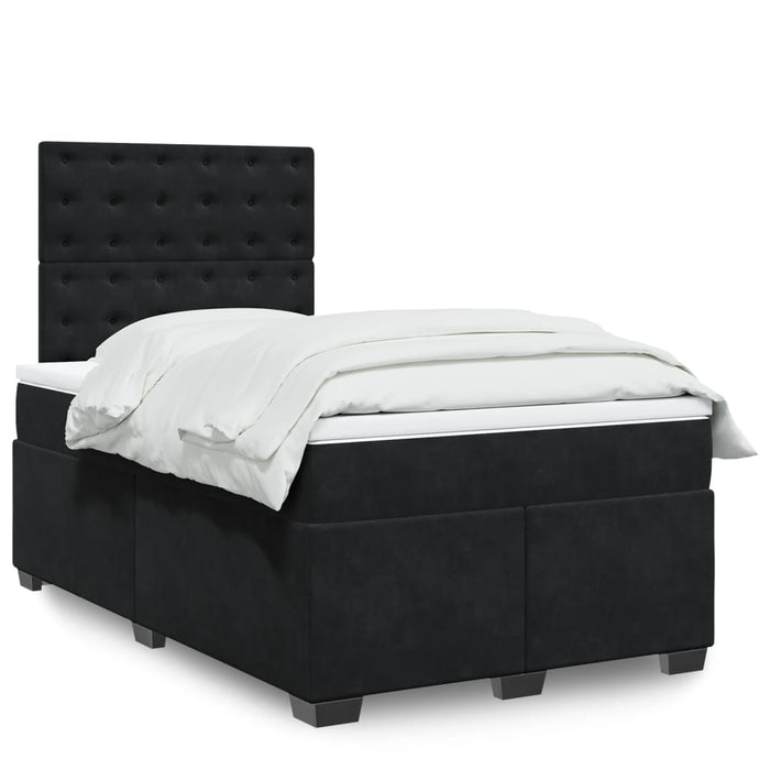 Pat box spring cu saltea, negru, 120x190 cm, catifea - WALTI WALTI
