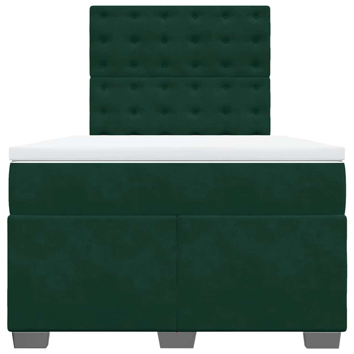 Pat box spring cu saltea, verde închis, 120x190 cm, catifea - WALTI WALTI