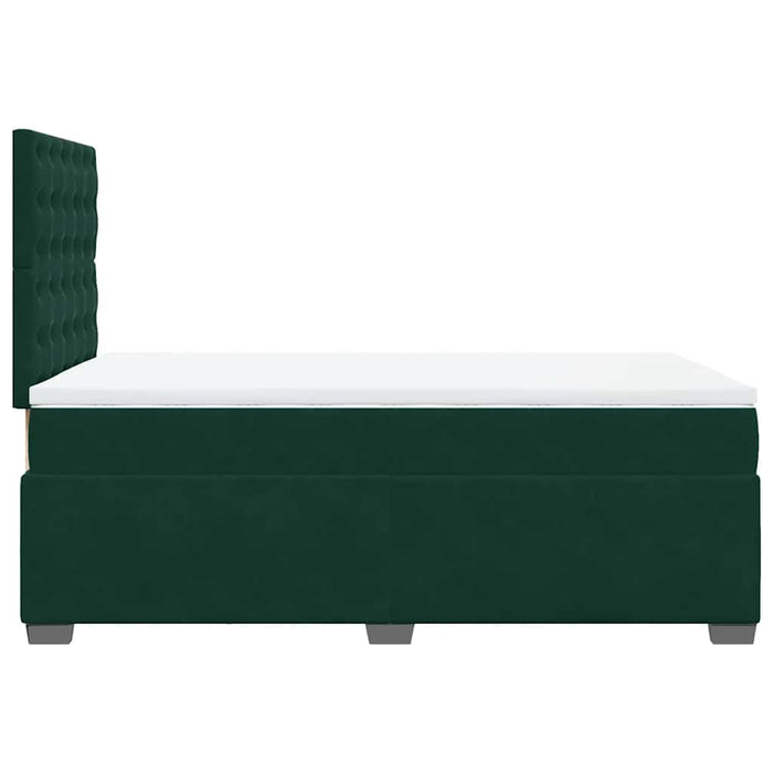 Pat box spring cu saltea, verde închis, 120x190 cm, catifea - WALTI WALTI