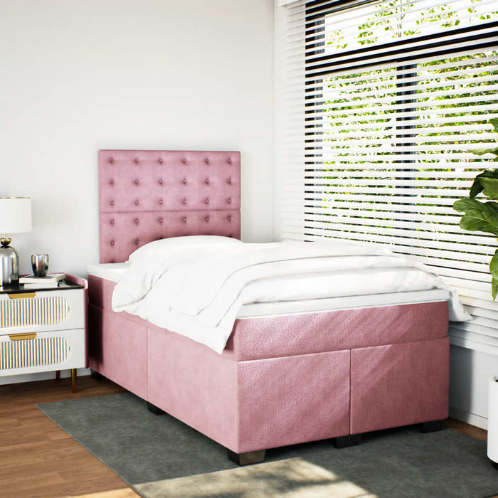 Pat box spring cu saltea, negru, 120x190 cm, catifea - WALTI WALTI