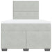 Pat continental cu saltea, gri deschis, 120x200 cm, catifea - WALTI WALTI