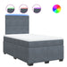 Pat box spring cu saltea, gri închis, 120x200 cm, catifea - WALTI WALTI