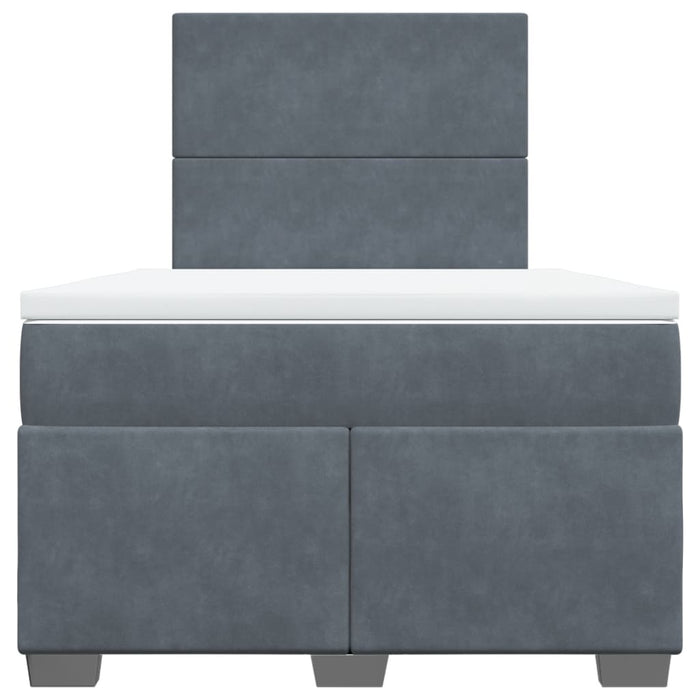 Pat box spring cu saltea, gri închis, 120x200 cm, catifea - WALTI WALTI