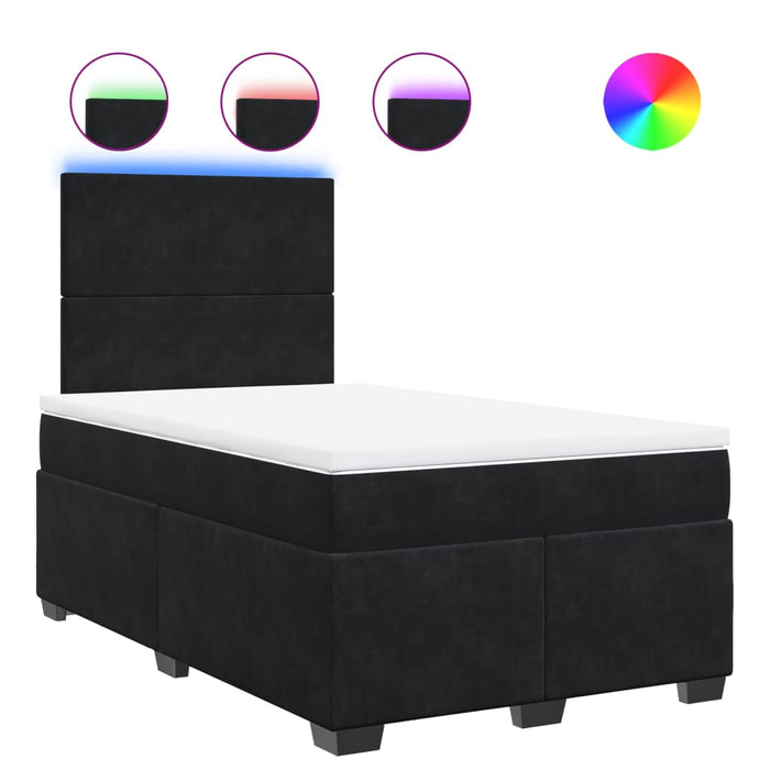 Pat box spring cu saltea, negru, 120x200 cm, catifea - WALTI WALTI