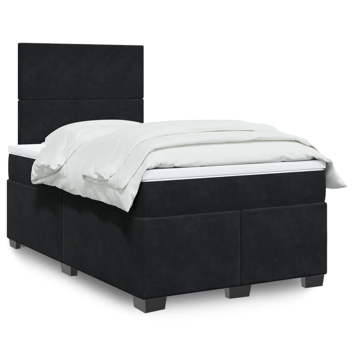 Pat box spring cu saltea, negru, 120x200 cm, catifea - WALTI WALTI