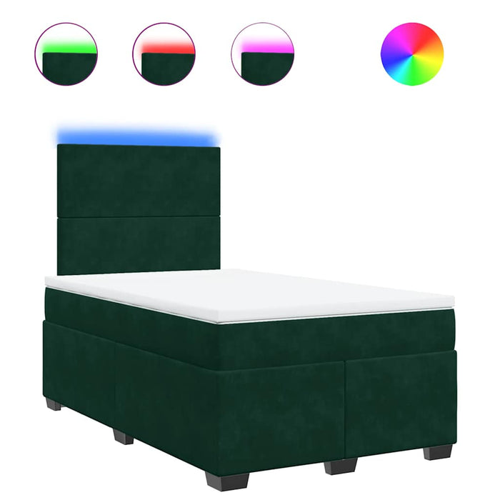 Pat box spring cu saltea, verde închis, 120x200 cm, catifea - WALTI WALTI