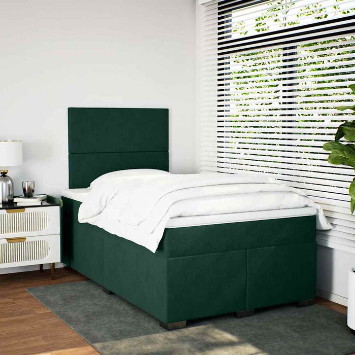 Pat box spring cu saltea, verde închis, 120x200 cm, catifea - WALTI WALTI