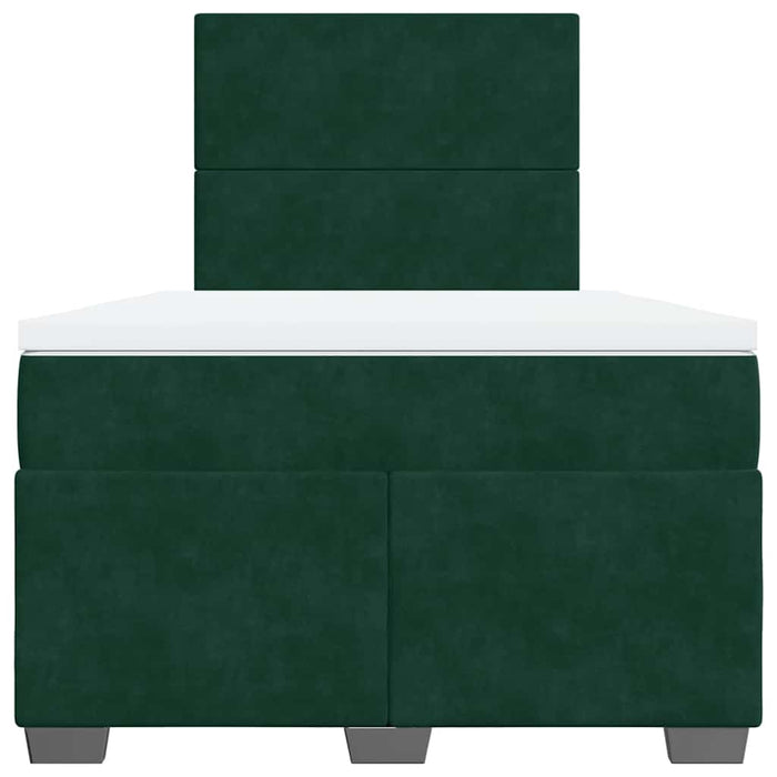 Pat box spring cu saltea, verde închis, 120x200 cm, catifea - WALTI WALTI