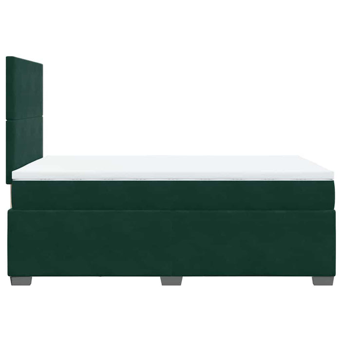 Pat box spring cu saltea, verde închis, 120x200 cm, catifea - WALTI WALTI