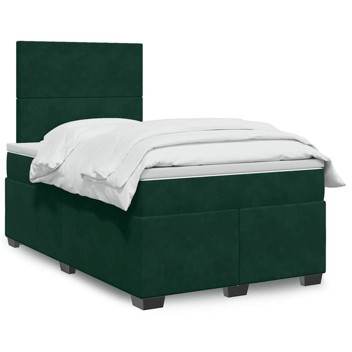 Pat box spring cu saltea, verde închis, 120x200 cm, catifea - WALTI WALTI