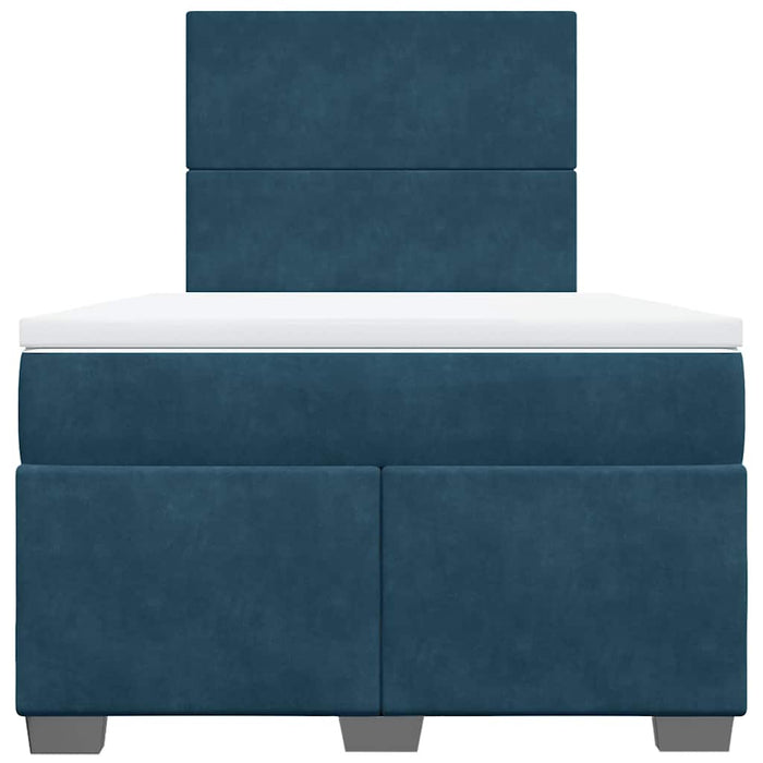 Pat box spring cu saltea, albastru, 120x200 cm, catifea - WALTI WALTI