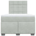 Pat continental cu saltea, gri deschis, 120x200 cm, catifea - WALTI WALTI