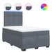 Pat box spring cu saltea, gri închis, 120x200 cm, catifea - WALTI WALTI