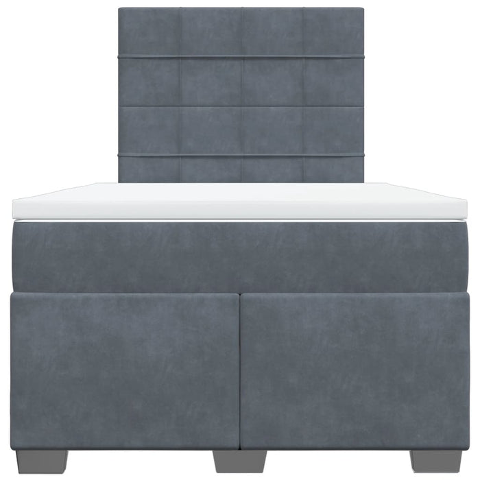 Pat box spring cu saltea, gri închis, 120x200 cm, catifea - WALTI WALTI