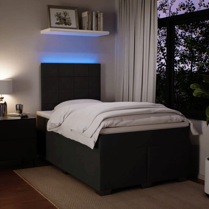 Pat box spring cu saltea, negru, 120x200 cm, catifea - WALTI WALTI