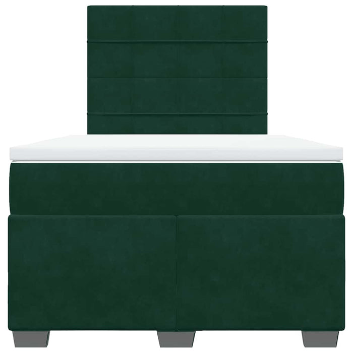 Pat box spring cu saltea, verde închis, 120x200 cm, catifea - WALTI WALTI