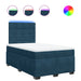 Pat box spring cu saltea, albastru, 120x200 cm, catifea - WALTI WALTI