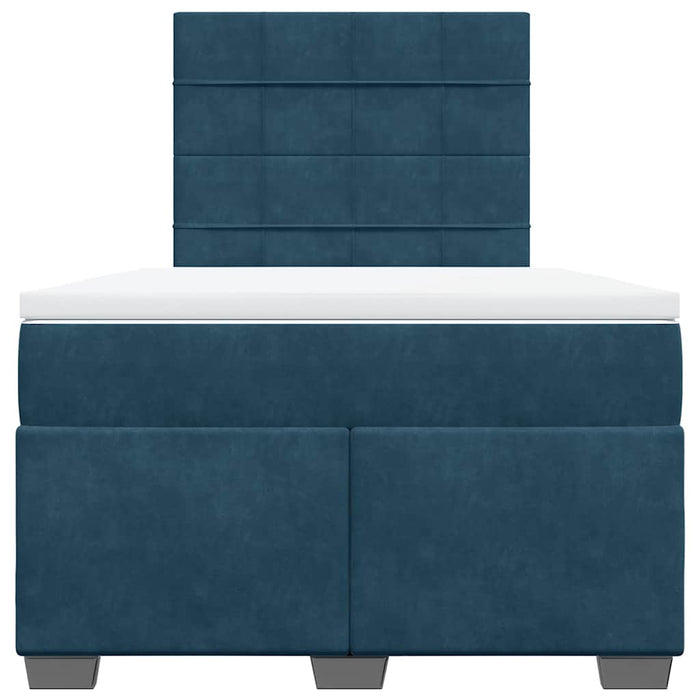 Pat box spring cu saltea, albastru, 120x200 cm, catifea - WALTI WALTI